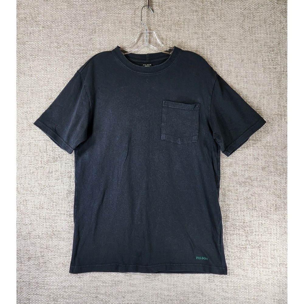 Filson Solid Pocket T-Shirt Mens S Black Heavyweight 100% Cotton USA Made